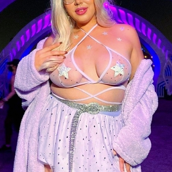 iHeartRaves Mesh Butterfly Wrap Bikini Top - Picture 2 of 2